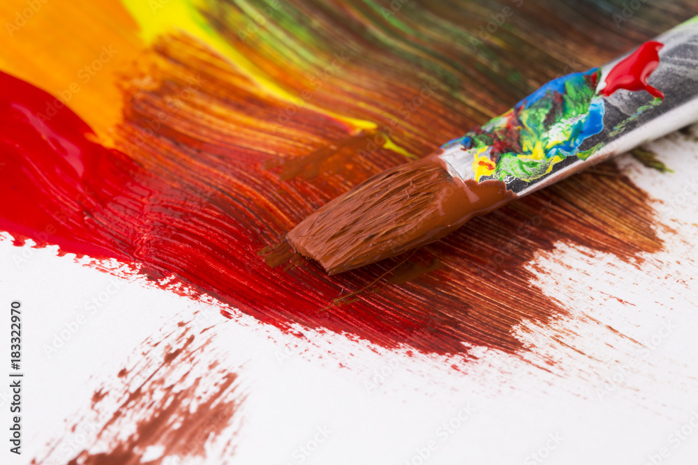 Fototapeta premium Color Paint and Brush