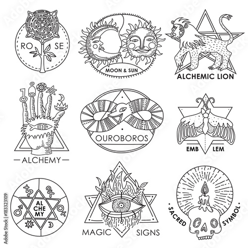  Magic Emblems Hand Drawn Set
