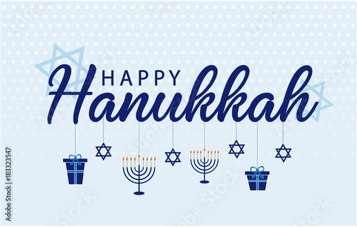 Happy Hanukkah greeting card or background. vector illustration. photo