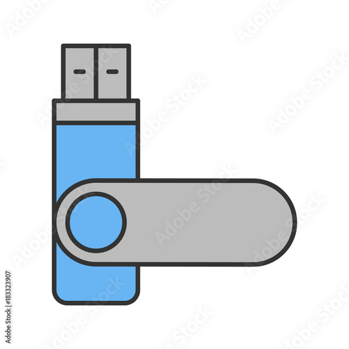 USB flash drive color icon