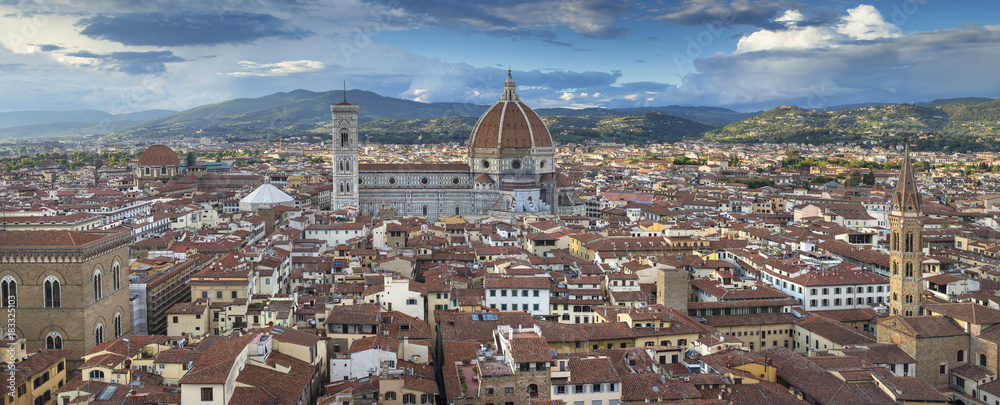 panorama to Florence from top of castle in Italy