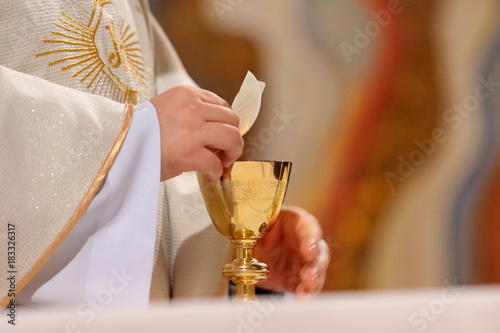 Priest celebrate mass at the church