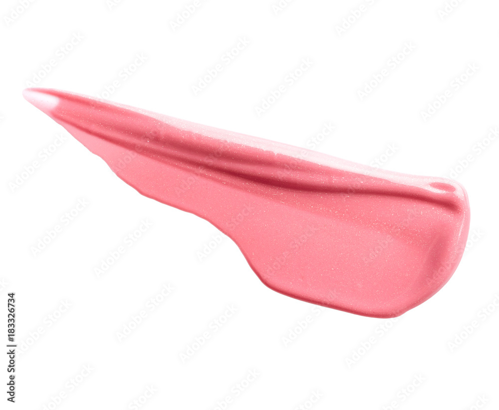 Pink lip gloss isolated on white background Pink lip gloss isolated on white background