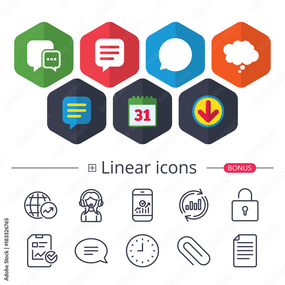 Chat icons. Comic speech bubble signs. Think. Chat icons. Comic speech bubble signs. Think.