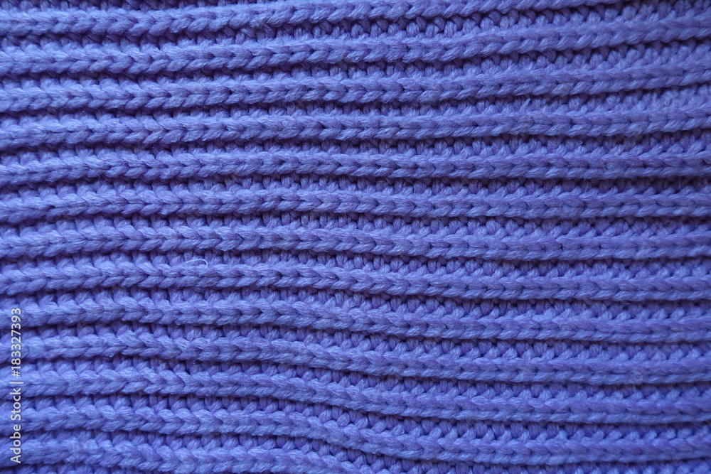 Handmade violet rib lnit fabric with horizontal wales