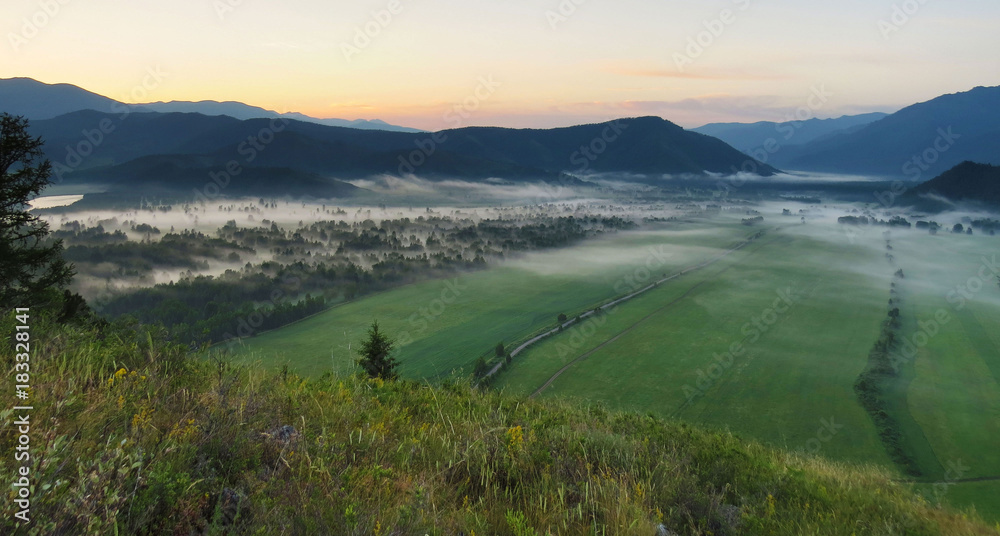 Mountain landscape in the morning