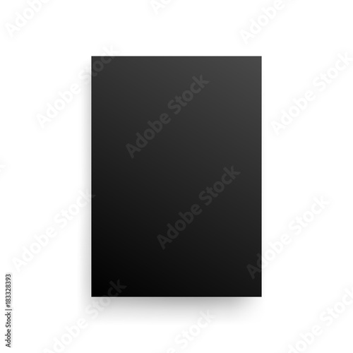 Mock-Up Realistic Black Poster Hanging. Empty White Vector Poster Template.