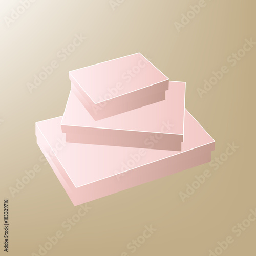 gift pink box with shopping