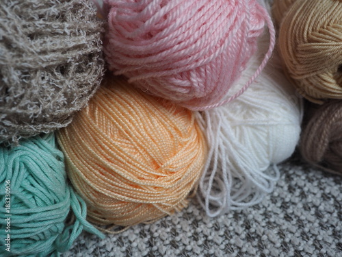 Yarn balls. Knitting as a kind of needlework.