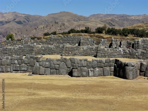 Inca fortress at Saqsaywaman, Cusco, Peru photo