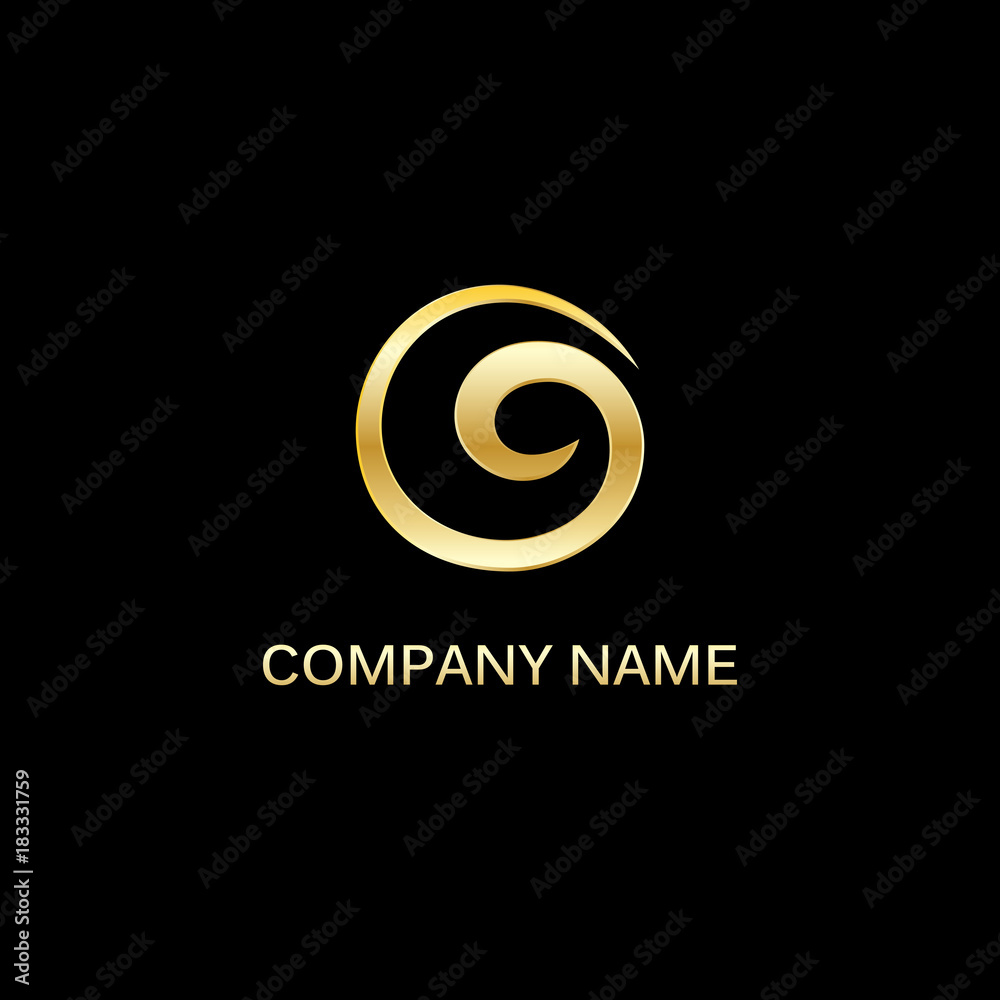 gold circle swirl abstract logo gold circle swirl abstract logo