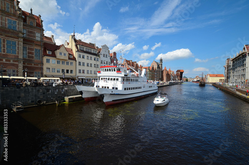 Old port on the Motława River in Gdansk (Poland)