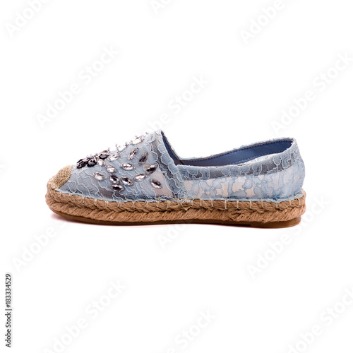 light women's shoes isolated on a white background. photo