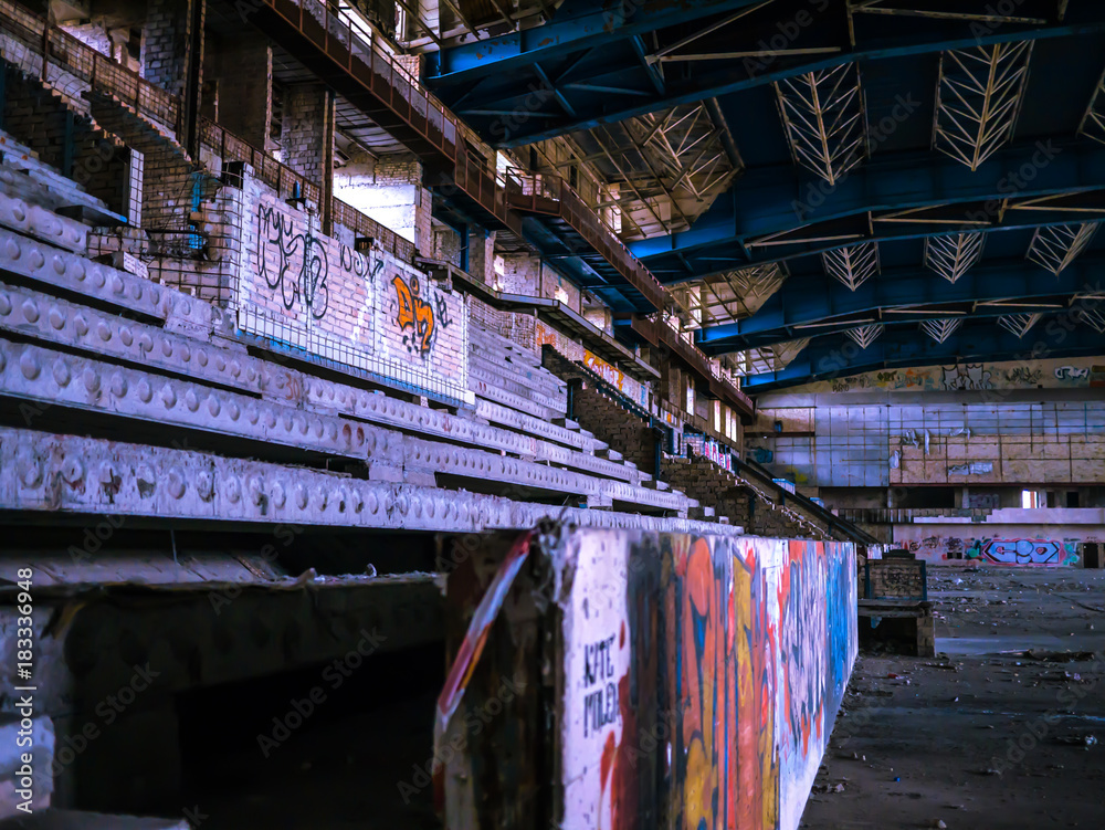 Obraz premium Abandoned stadium with stands