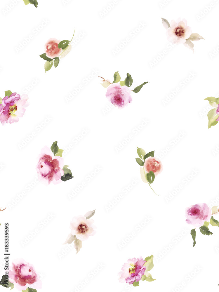 Seamless summer pattern with watercolor flowers handmade. Seamless summer pattern with watercolor flowers handmade.