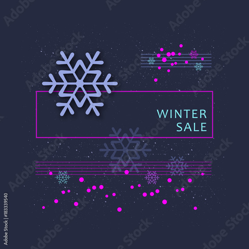 winter sale banner vector illustration.