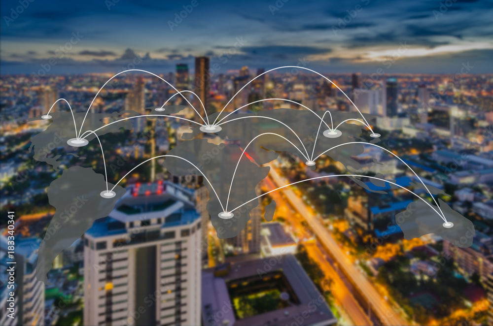 Obraz premium connection and network system concept