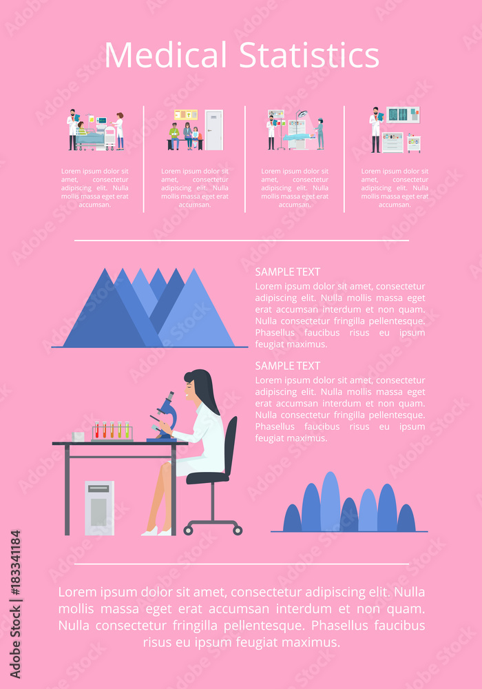 Medical Statistics Researches Vector Illustration Medical Statistics Researches Vector Illustration