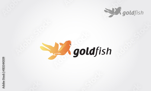 Gold Fish Vector Logo Cartoon. Asian goldfish vector logo illustration