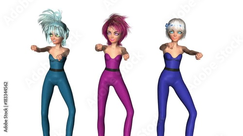 Digital 3D Animation of Manga Girls