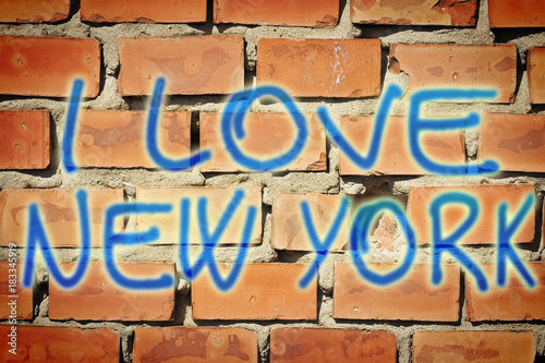 I love New York written on a brick wall - concept image