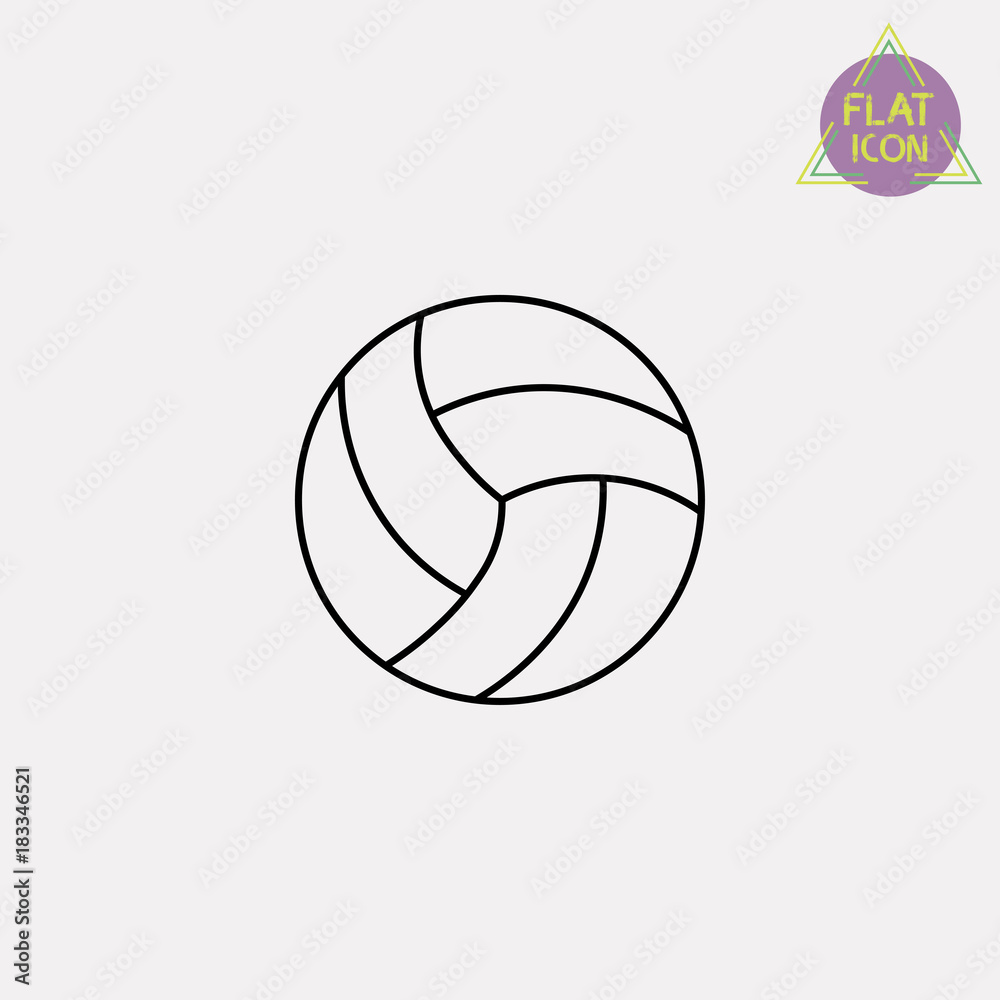 volleyball ball line icon