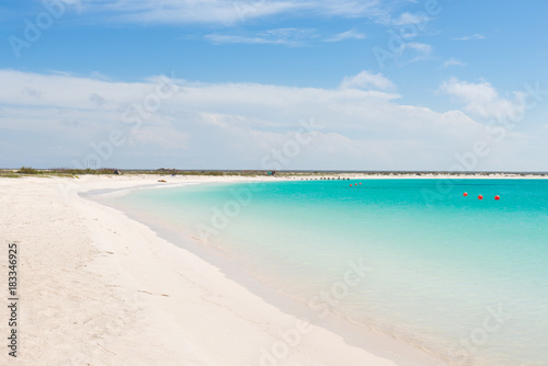 Beautiful beach with colorful water in Key Horseshoe  at La tortuga Island  in the Caribbean Sea
