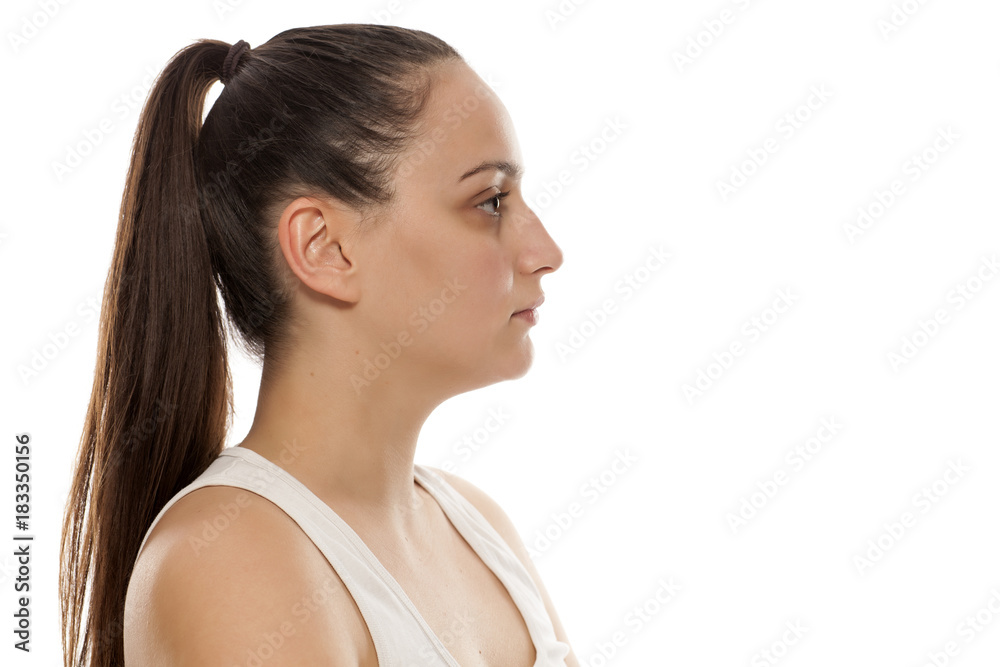 profile of beautiful young woman posing without makeup profile of beautiful young woman posing without makeup