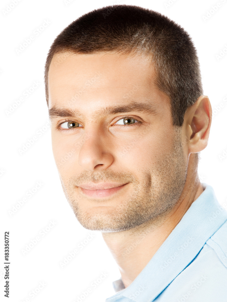 Obraz premium Cheerful young man, over white