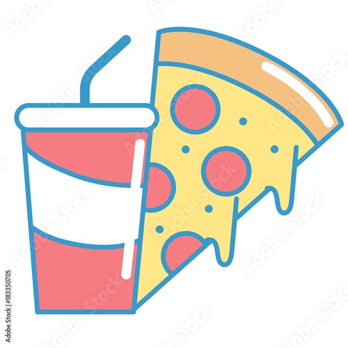 Isolated pizza and soda design