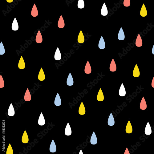 Abstract handmade drop seamless pattern background. Childish handcrafted wallpaper for design card, baby nappy, diaper, scrapbook, holiday wrapping paper, textile, bag print, t shirt etc.