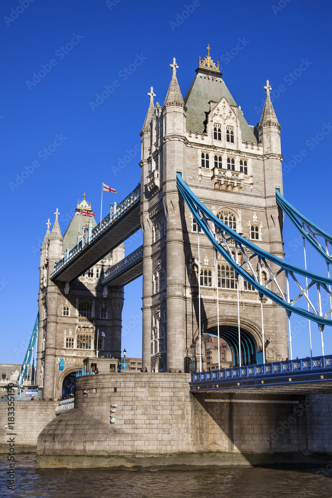Tower Bridge on the River Thames in Tower Hamlets London England UK