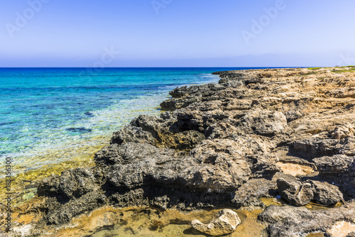 Fototapeta Naklejka Na Ścianę i Meble -  Rocky shore of Cyprus