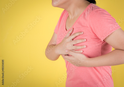 Wallpaper Mural Heart attack concept,woman feel pain in her chest Torontodigital.ca