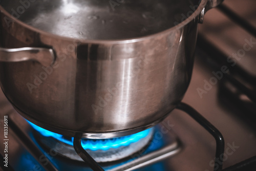 cooking stove. gas. boiling.