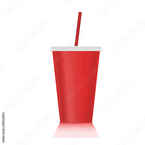 Plastic fastfood cup for beverages. Plastic cup mockup
