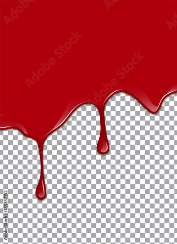 Obraz na płótnie Vector Bloody background. Strawberry syrup or ketchup on transparent Background w salonie