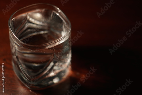 a glass of water on the table