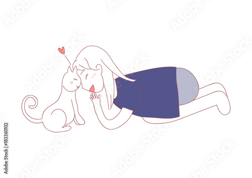 Cat Head Butt with Girl. I ...