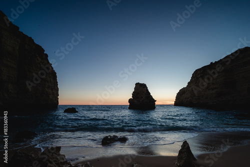 Sunset on a beach in Portugal