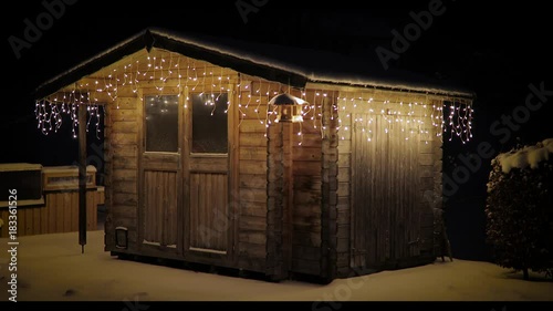Gartenhaus Weihnachtsbeleuchtung