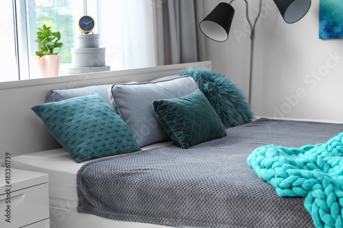 Beautiful modern bedroom in...