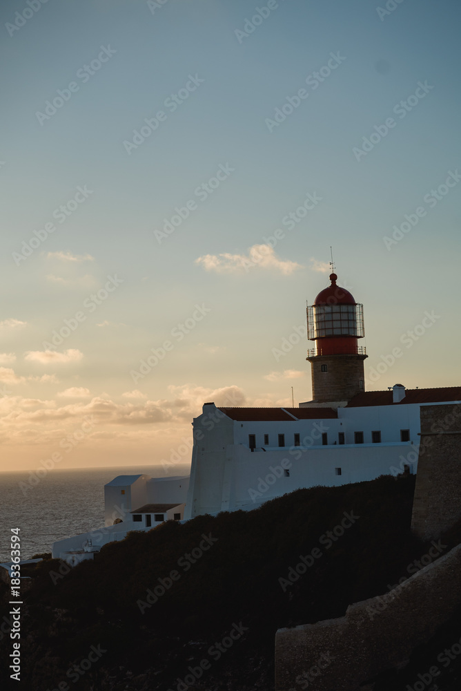 Lighthouse on the cliffs in Portugal