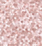 Rose Gold Sequin Scales Seamless Vector Pattern. Pastel Pink Glitter Texture. Shiny Reflective Spangles Bead Background. Pattern Tile Swatch Included.