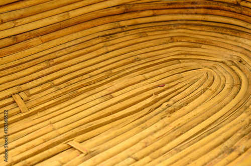 angled interior of a woven basket