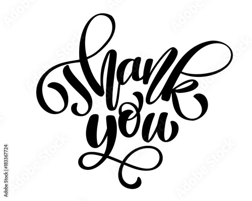 Thank You handwritten inscription. Hand drawn lettering. Thank You calligraphy. Thank you card. Vector illustration
