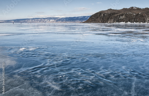 wavy ice of lake Baikal