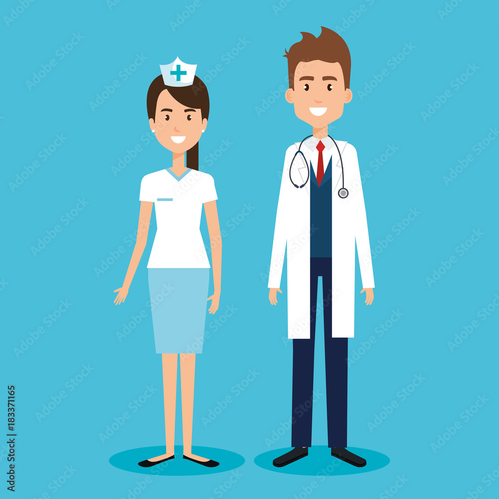 couple of professional workers vector illustration design couple of professional workers vector illustration design