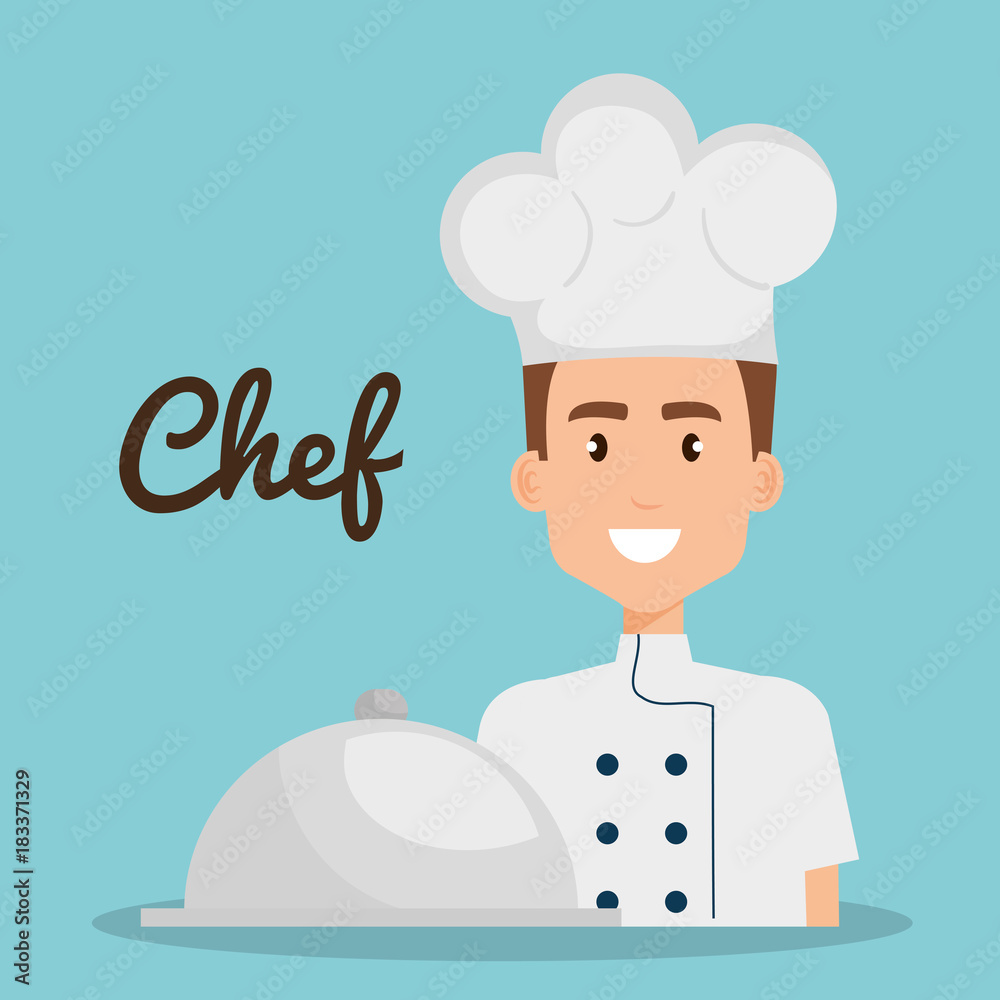 chef with tray avatar vector illustration design chef with tray avatar vector illustration design