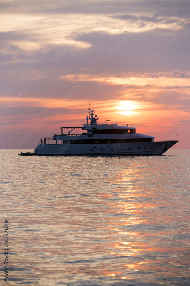 Luxury Yacht Carribean Sunset